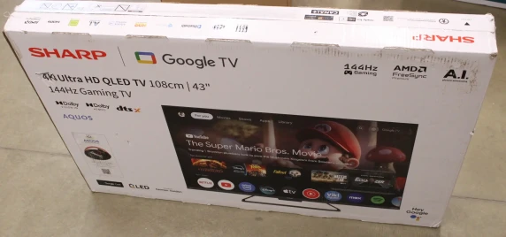 РАСПРОДАЖА. Sharp 43HR7265E  |  43  |  Смарт ТВ  |  Google TV  |  Черный  |  ПОВРЕЖДЕННАЯ УПАКОВКА