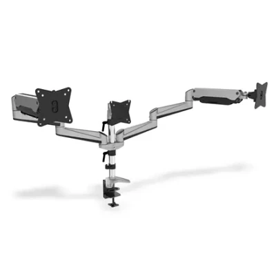 Digitus Desk Mount  |  Triple Monitor Gas Spring Mount DA-90363  |  Adjustable Height, Tilt, Swivel  |  15-27 "  |  Maximum weight (capacity) 3x6 kg  |  Silver