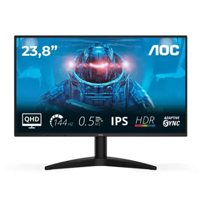 AOC  |  Q24B36X  |  24 "  |  IPS  |  QHD  |  16:9  |  144 Гц  |  4 мс  |  2560 x 1440 пикселей  |  300 кд / м²  |  Количество HDMI портов 1  |  Черный