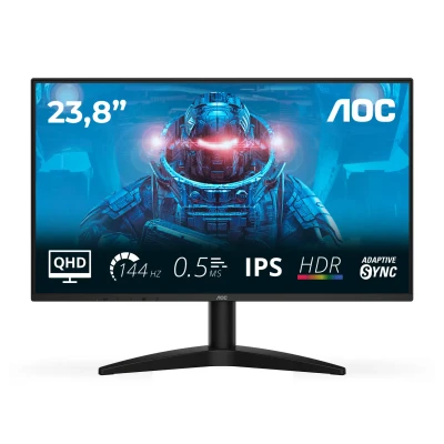 AOC  |  Q24B36X  |  24 "  |  IPS  |  QHD  |  16:9  |  144 Гц  |  4 мс  |  2560 x 1440 пикселей  |  300 кд / м²  |  Количество HDMI портов 1  |  Черный