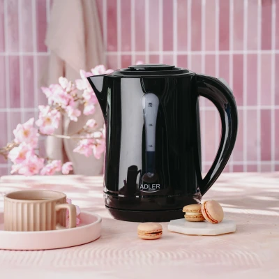 Adler Kettle  |  AD 1244  |  Electric  |  1850 W  |  2.5 L  |  Plastic  |  360° rotational base  |  Black