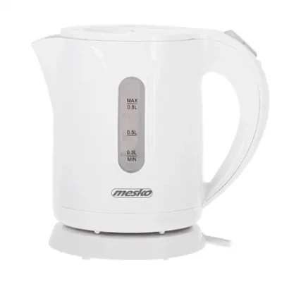 Mesko Kettle  |  MS 1376  |  Electric  |  850 W  |  0.8 L  |  Plastic  |  360° rotational base  |  White