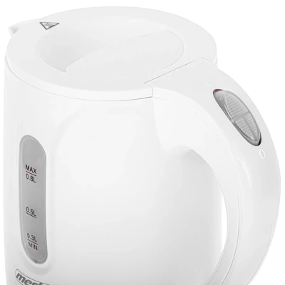 Mesko Kettle  |  MS 1376  |  Electric  |  850 W  |  0.8 L  |  Plastic  |  360° rotational base  |  White