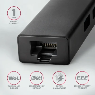AXAGON HMC-GL3A SuperSpeed USB-C hub + gigabit LAN