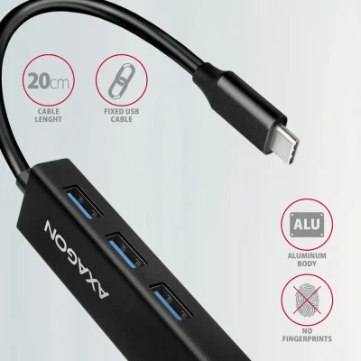 AXAGON HMC-GL3A SuperSpeed USB-C hub + gigabit LAN