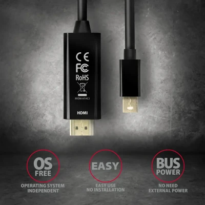 AXAGON RVDM-HI14C2 MINI DP > HDMI cable 1.8 m, 4K / 30Hz
