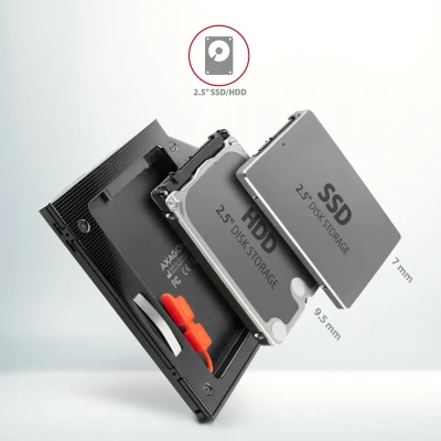 AXAGON RSS-CD09 ODD – 2.5" SATA SSD / HDD caddy, 9.5 mm