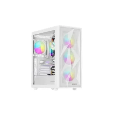 Genesis Gaming PC Case  |  Diaxid 605 ARGB  |  White  |  Midi Tower  |  Power supply included No