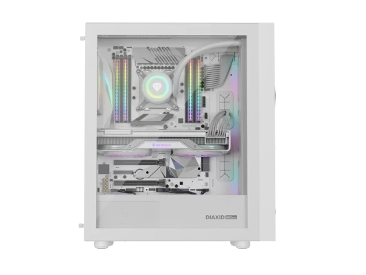 Genesis Gaming PC Case  |  Diaxid 605 ARGB  |  White  |  Midi Tower  |  Power supply included No