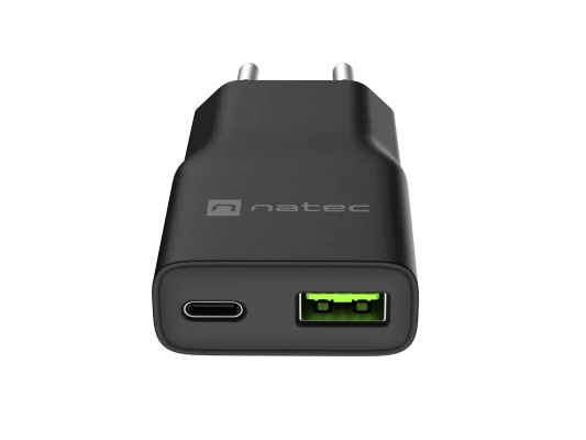 Natec Ribera USB Charger Gan Slim USB 1X USB-A + 1X USB-C 20W  |  NUC-2377