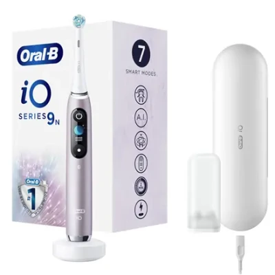 Oral-B Electric Toothbrush  |  iO9 Series 9  |  Rechargeable  |  For adults  |  Number of brush heads included 1  |  Number of teeth brushing modes 7  |  Rose Quartz