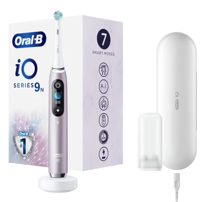Oral-B Electric Toothbrush  |  iO9 Series 9  |  Rechargeable  |  For adults  |  Number of brush heads included 1  |  Number of teeth brushing modes 7  |  Rose Quartz