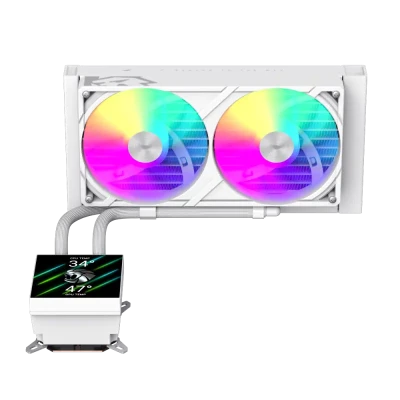 GameMax  |  GLACIER 240 LCD  |  CPU Liquid Cooler  |  Intel / AMD  |  White