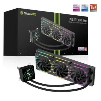 GameMax  |  HAILSTORM 360 LCD  |  CPU Liquid Cooler  |  Black
