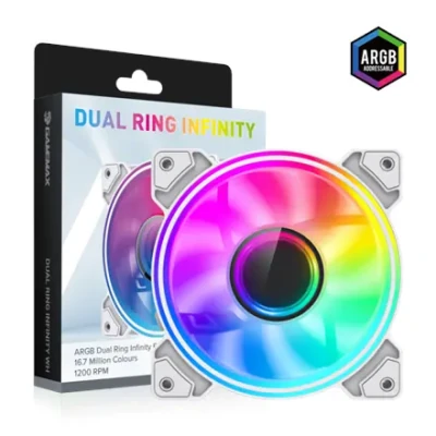 GameMax Dual Ring Infinity  |  Cooling Fan  |  White