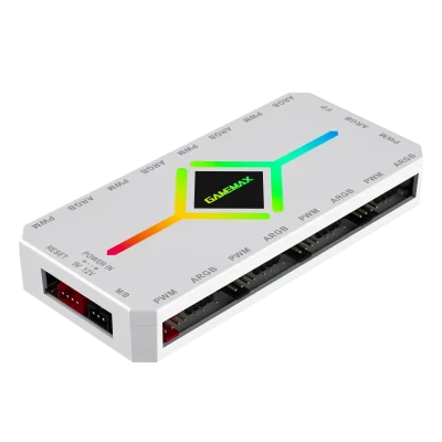 GameMax V4.0 ARGB PWM Hub BK  |  Fan & RGB Controller  |  White