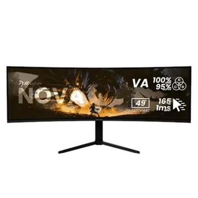Arozzi Nova  |  49 "  |  VA  |  32:9  |  165 Hz  |  4 ms  |  5120 x 1440 pixels  |  350 cd / m²  |  HDMI ports quantity 2  |  Black