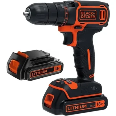 BLACK & DECKER Cordless Drill  |  BDCDC18B-QW  |  18 V  |  2x 1.5 Ah  |  Li-Ion