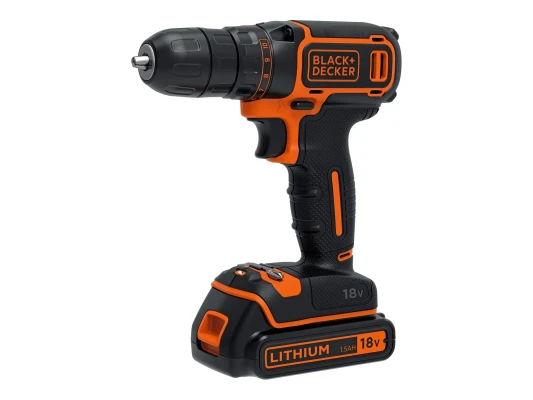 BLACK & DECKER Cordless Drill  |  BDCDC18B-QW  |  18 V  |  2x 1.5 Ah  |  Li-Ion