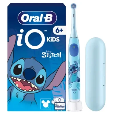 Oral-B Electric Toothbrush with Travel Case, 6Y+  |  iO Kids Disney Stitch  |  Rechargeable  |  For kids  |  Number of brush heads included 1  |  Number of teeth brushing modes 3