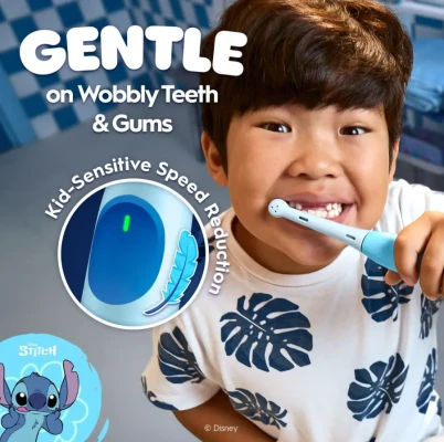 Oral-B Electric Toothbrush with Travel Case, 6Y+  |  iO Kids Disney Stitch  |  Rechargeable  |  For kids  |  Number of brush heads included 1  |  Number of teeth brushing modes 3