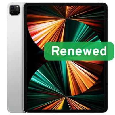 APPLE RENEWED  |  CPO  |  iPad Pro (2021) 6th  |  12.9"  |  M1  |  8GB  |  128 GB  |  Silver  |  iPad OS  |  12 m Warranty