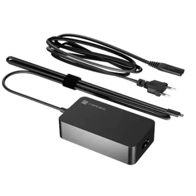 Natec Laptop Charger Gan USB-C 65W for Laptops, Tablets, Phones  |  NZU-2361
