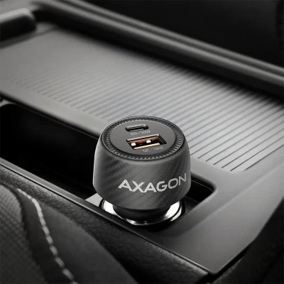 AXAGON PWC-PQ48 Automašīnas lādētājs 48W, USB-A + USB-C, PD3.0 / PPS / QC4+ / SFC, Melns