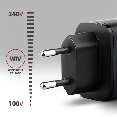 Сетевое зарядное устройство AXAGON ACU-PQ67D GaN 67W, USB-A + USB-C, PD3.0 / PPS / QC4+ / SF, черный
