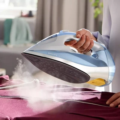 Philips  |  DST7011 / 20  |  Steam Iron  |  2600 W  |  Water tank capacity 300 ml  |  Continuous steam 45 g / min  |  Steam boost performance 220 g / min  |  Light Blue / Gray