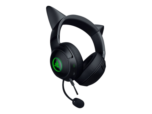 Razer  |  Austiņas  |  Kraken Kitty V2  |  Vadu  |  Uz auss  |  Mikrofons  |  Troksni slāpējošas