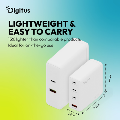 Зарядное устройство Digitus USB GaN 140W, 3x USB-C, 1x USB-A  |  DA-10305
