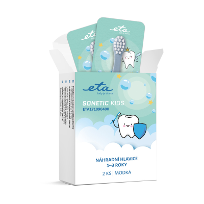 ETA Replacement brush heads  |  Sonetic Kids 171090400  |  Heads  |  For kids  |  Number of brush heads included 2  |  Blue