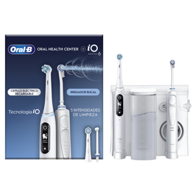 Oral-B Electric Toothbrush  |  iO6 & OxyJet  |  Rechargeable  |  For adults  |  Number of brush heads included 2  |  Number of teeth brushing modes 5  |  White
