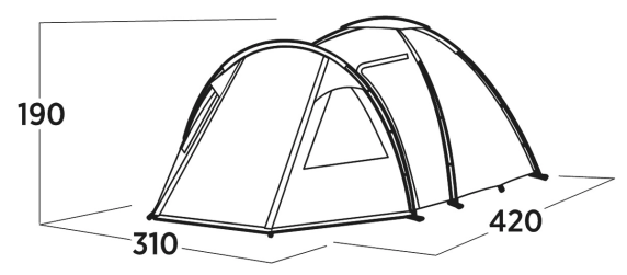 Easy Camp ģimenes telts  |  Kinn 5  |  5 personas  |  Zaļa