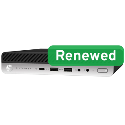 HP Renewed Grade A  |  EliteDesk 800 G4  |  Intel Core i5  |  i5-8500T  |  8 GB  |  SSD  |  256 GB  |  Intel UHD Graphics 630  |  Windows 11 Pro