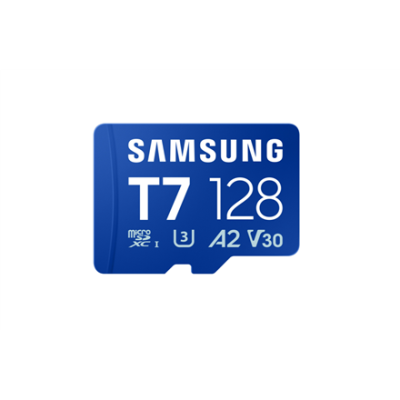 Samsung MicroSD card  |  T7  |  128 GB  |  microSDXC  |  Flash memory class U3, V30, A2