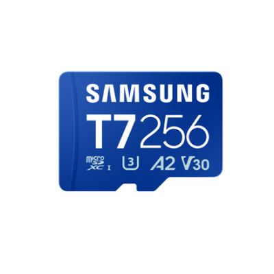 Samsung T7 microSDXC Memory Card  |  256 GB  |  UHS-I  |  U3  |  V30  |  A2  |  Up to 170 MB / s