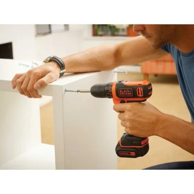BLACK & DECKER Дрель-шуруповерт, 10.8 В, 1x1.5 Ач  |  BDCDD12-QW