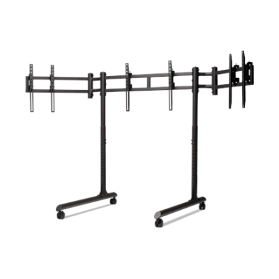 Next Level Racing Floor stand  |  Round Tube Freestanding Single Monitor Stand  |  Up to 3x43 "  |  Height adjustment, Tilt  |  Maximum weight (capacity) 50 kg  |  Black
