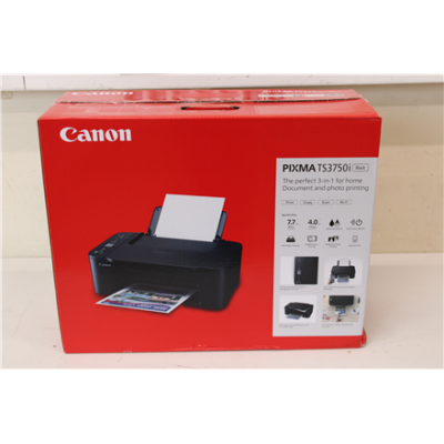 РАСПРОДАЖА. Canon PIXMA TS3750I  |  Inkjet  |  Colour  |  Multicunction Printer  |  A4  |  Wi-Fi  |  Black  |  DAMAGED PACKAGING