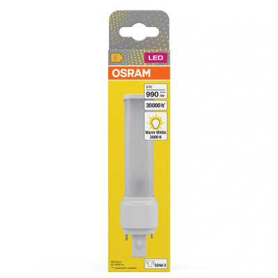 LED Bulb G24d-3, 9W, 950Lm, 3000K, 120°