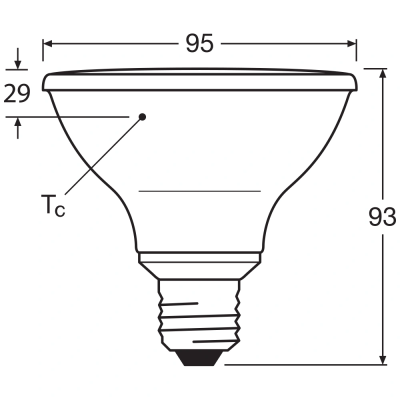 Dimmable LED bulb E27, 10W, 2700K, 633Lm, 36°