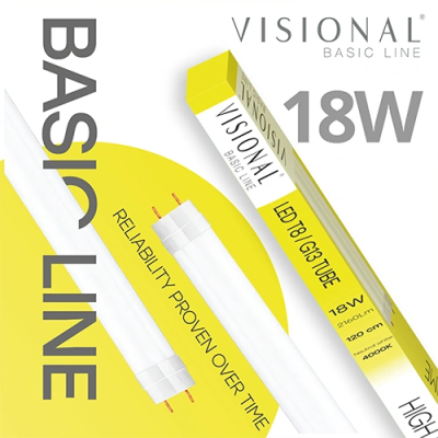 LED bulb T8, 120 cm, 18W, 4000K, 2160Lm, IP20