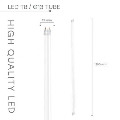 LED bulb T8, 120 cm, 18W, 4000K, 2160Lm, IP20