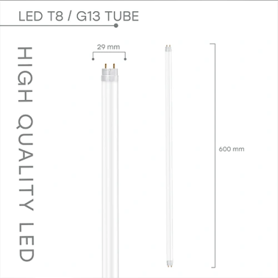 LED bulb T8, 60 cm, 9W, 4000K, 1080Lm, IP20