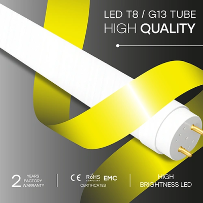 LED bulb T8, 150 cm, 24W, 4000K, 2880Lm, IP20