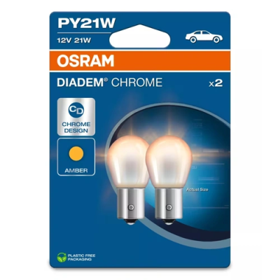 Bulbs PY21W, 25W, 12V, DIADEM™ CHROME series