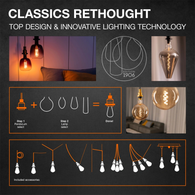 Filament LED bulb E14, C35T, 1.5W, 120Lm, 2400K