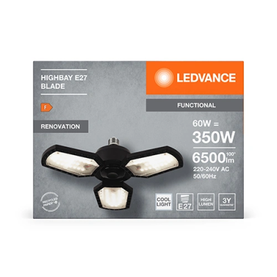LED bulb E27, 60W, 6500Lm, 4000K, 100°, Highbay Blade
